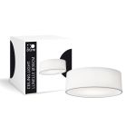 D'Lite Luce da soffitto Lunelle 30cm Tessuto Bianca | Adatto per 2x E27 