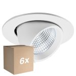 Confezione Multipack 6x Noxion Faretti LED Forza V2 Aluminium Bianca 28/32/36/40W - 3300/3700/4100/4500lm 36D - 930-940-957 CCT | 160mm - Ritaglio 145mm - Miglior Resa Cromatica