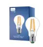 Philips Master Ultra Efficient LED E27 Pera Filamento Chiara 4W 840lm - 827 Bianco Molto Caldo | Dimmerabile - Sostitutiva 60W