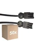 Confezione Multipack 50x Noxion GST - Compatibile Cavo di prolunga Nero - Maschio + Femmina - 3m - 3 pole 1,5mm2