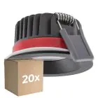 Confezione Multipack 20x Ledvance Faretti LED Fire Rated Aluminium Nero 8W 640lm 36D - 927 Bianco Molto Caldo | Ritaglio 68mm - IP65 - Miglior resa cromatica - Dimmerabile