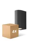 Confezione Multipack 4x D'Lite Luce Da Parete Vossem Nero Up & Down| IP54 - Adatto Per 2x GU10