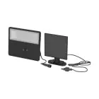 Eglo Luce Da Parete Panettieri Solar Nero 6W 860lm - 840 Bianco Freddo | IP65 - Sensore Di Movimento